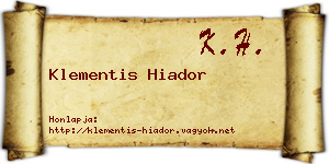 Klementis Hiador névjegykártya